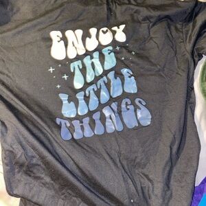 Kids Black Graphic Tee - Enjoy the Little Things